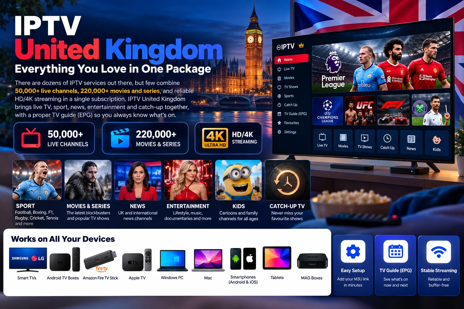 IPTV United Kingdom – Everything You Love in One Package