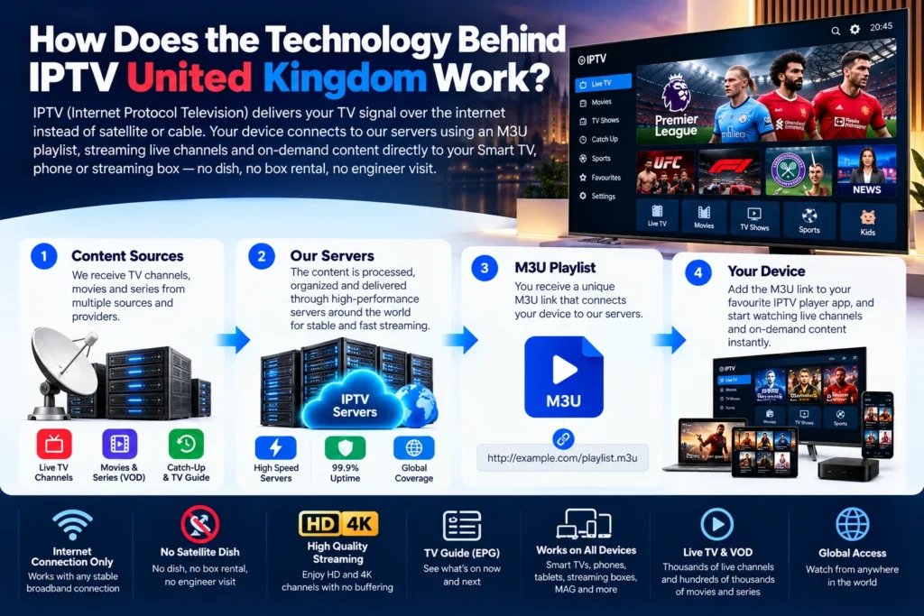 How Does the Technology Behind IPTV United Kingdom Work?